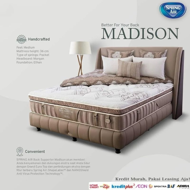 SET / Kasur Spring Air Madison Spring Bed LATEX 100/120/160/180/200 springbed 160x200 180x200