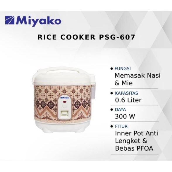 big promo rice cooker miyako psg-607 multi cooker kecil 0,6 liter
