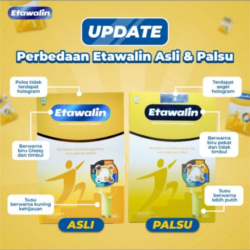 

Etawalin susu Etawa Original Atasi Nyeri Sendi dan Asam Urat 1 Box