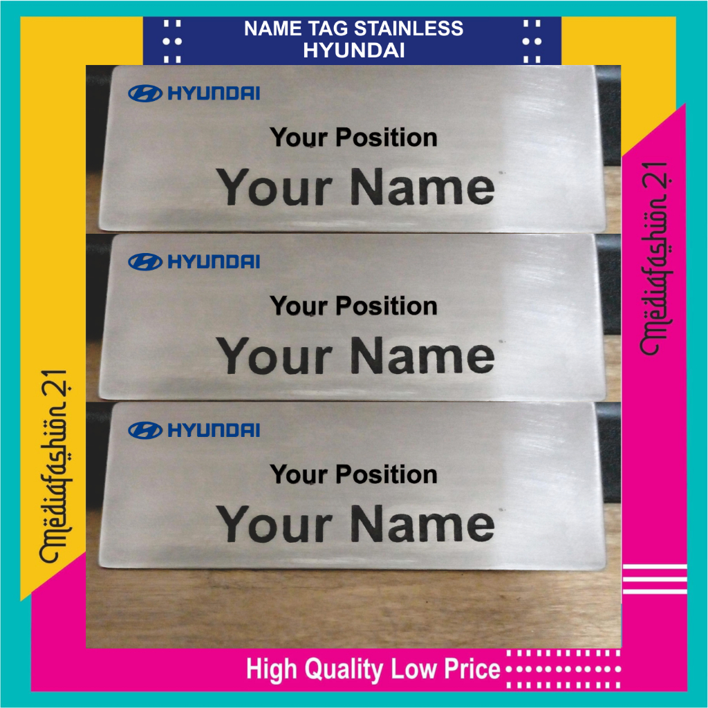 

Name Tag / Papan Nama HYUNDAI Grafir (Timbul) Bahan Stainless