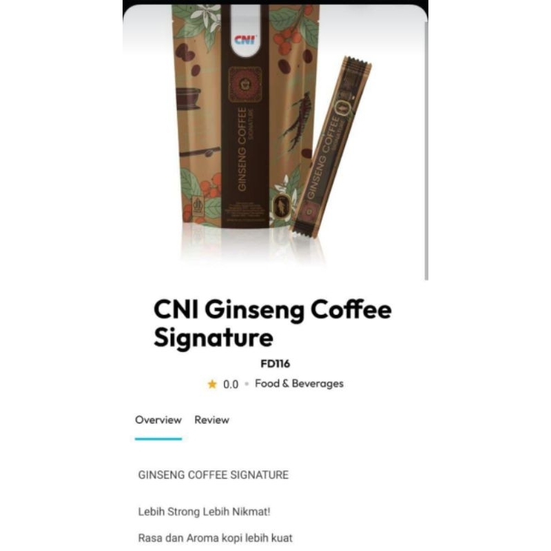 

GINSENG COFFEE SIGNATURE CNI