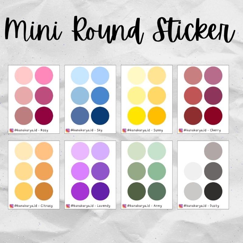 

Mini Round Sticker | stiker bulat kiss cut chromo aesthetic