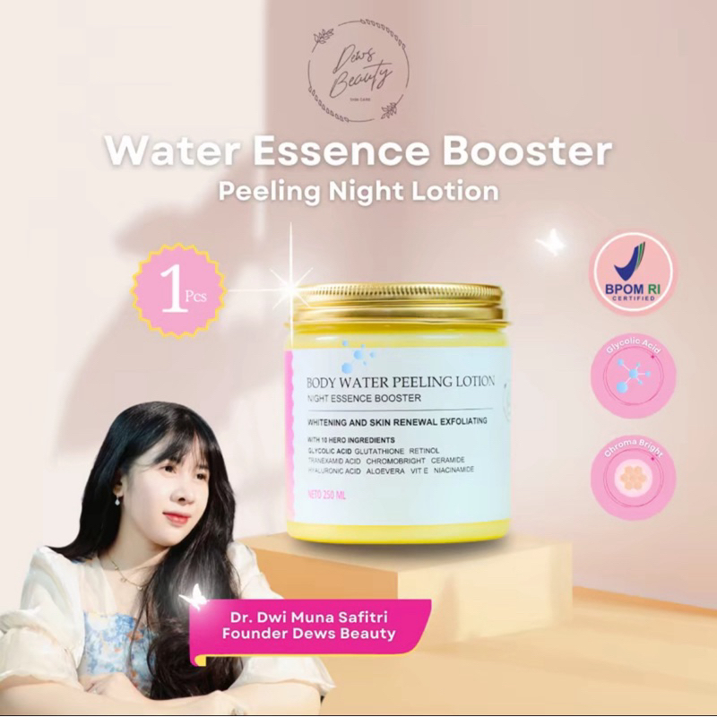 BIBIT PEMUTIH | DEWS Beauty WATER ESSENCE BOOSTER PEELING NIGHT LOTION | Luminous dews beauty