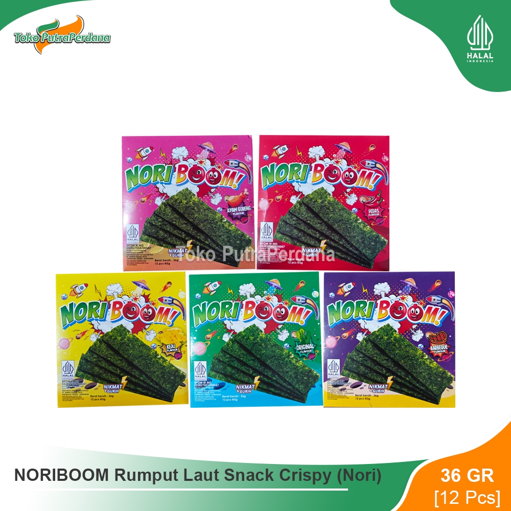 

NORIBOOM Rumput Laut Snack Crispy 36gr (12 Pcs)