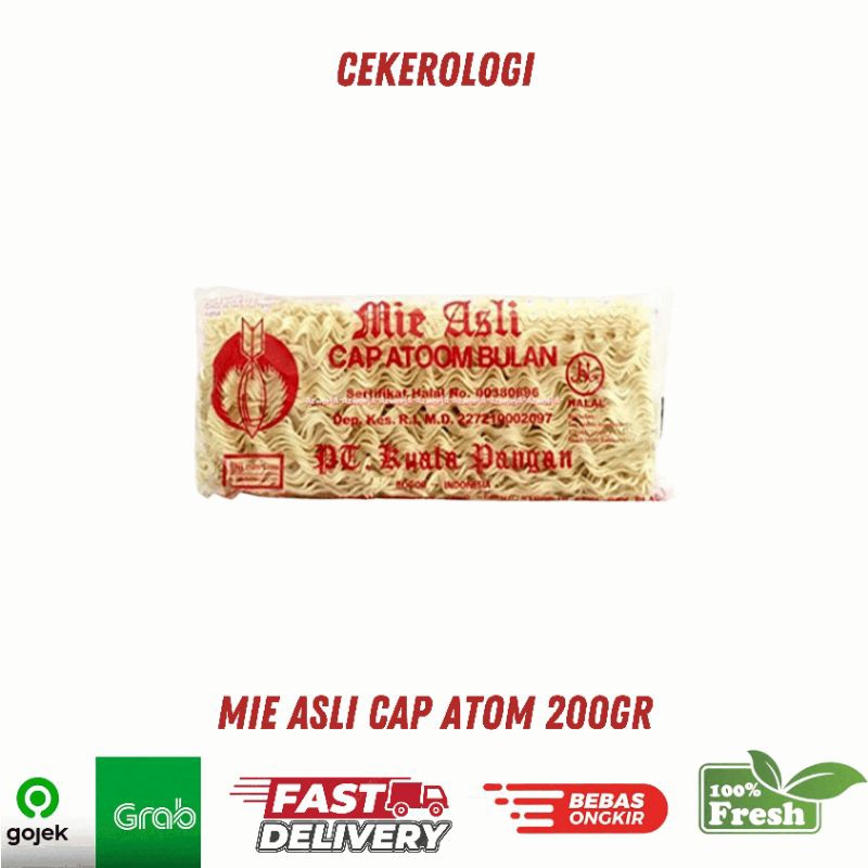 

Mie Telor Cap Atom 200gr / Mie Telor Asli Cap Atom l Mie Telor / Mie Cap Atom / Mie / JABODETABEK / Bahan Makanan