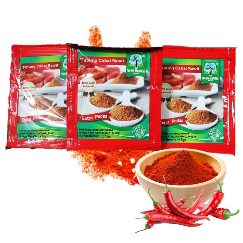 

3 sachet cabe bubuk cap pohon mangga