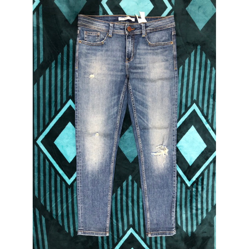 READY ✅ Zaraman jeans vintage blue denim ripped sobek celana panjang pria zara man limited edition