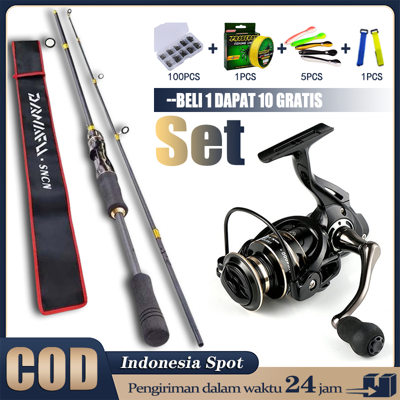 Sougayilang Joran Pancing Set 165-270cm Telescopic Pancingan Set Lengkap joran spining reel pancing