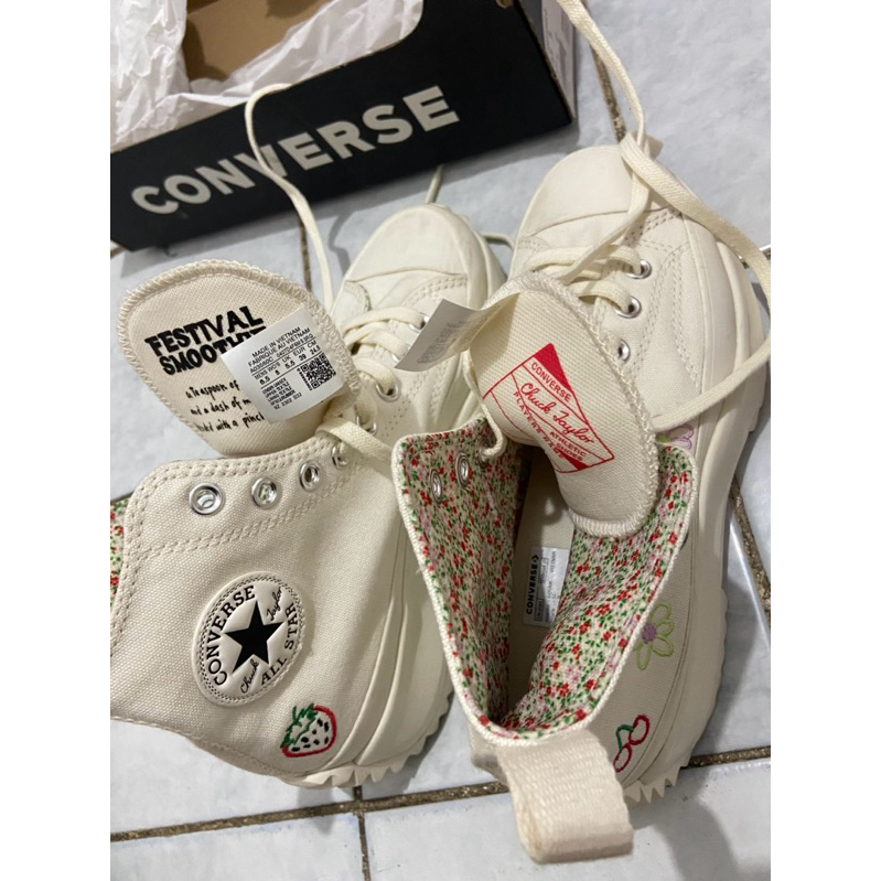 [PRELOVED] Converse Run Star Hike - Egret/Egret/ Sunrise Pink