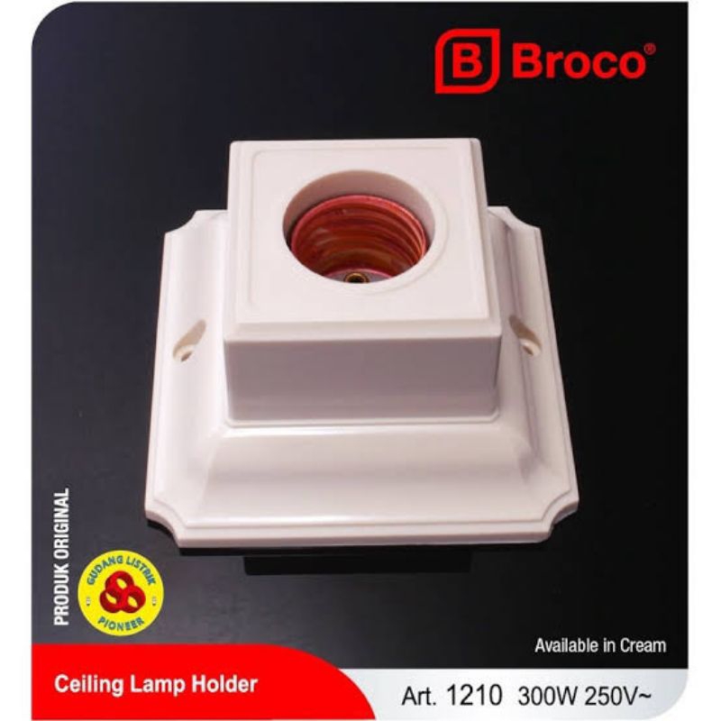 Broco fiting Plapon Broco Segi/ Rumah lampu / Fiting segi broco