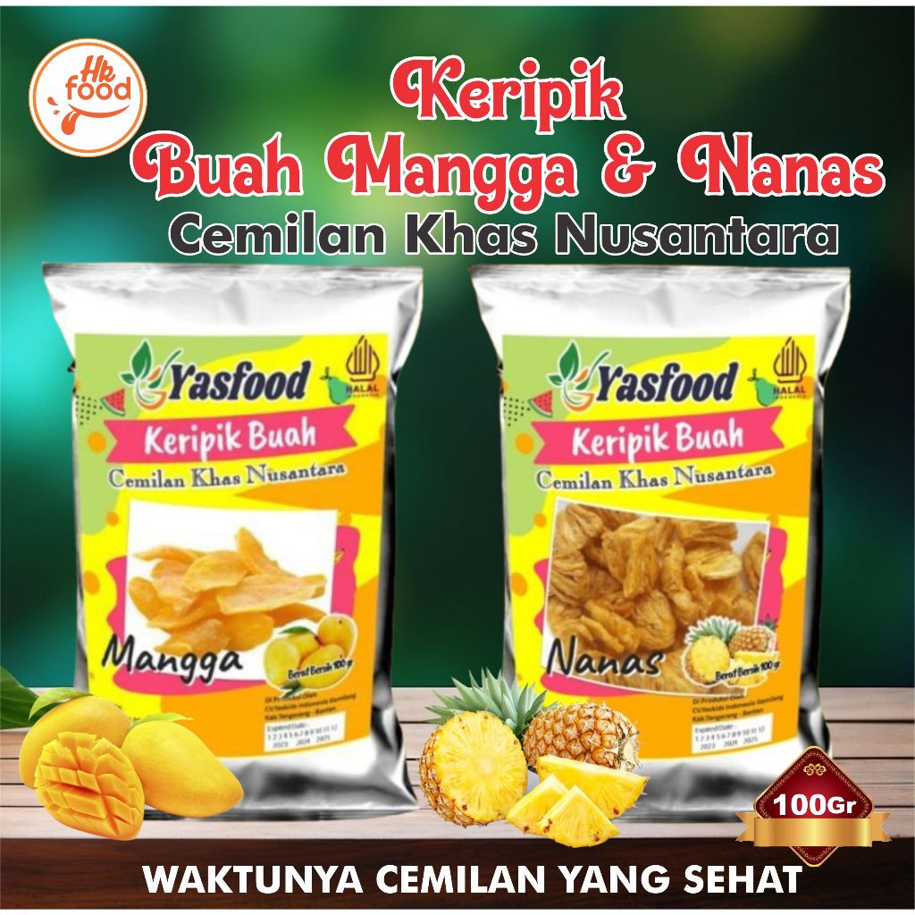 

Keripik Buah Mangga Dan Nanas Cemilan Sehat Vegetarian 100gr