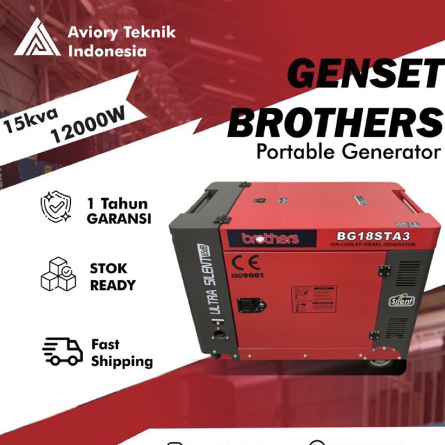 Genset BG 18STA 12000watt/ 15 KVA /Mesin Genset/ Power Generator/ Silent Genset/Genset Portable