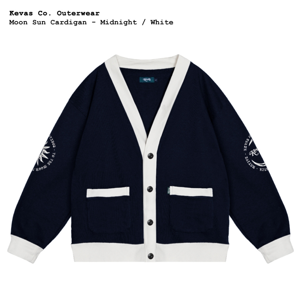 Kevas Moon Sun Cardigan - Midnight White