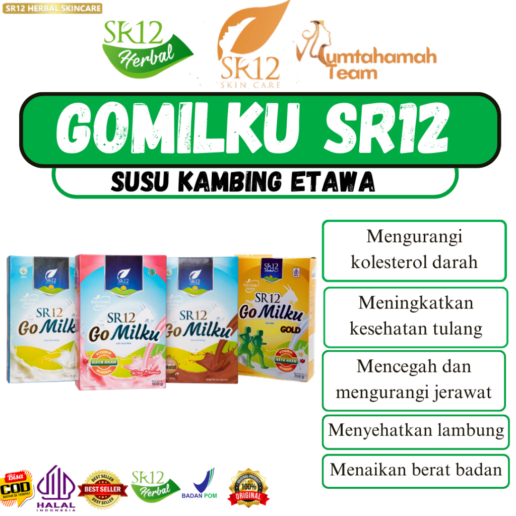 

GOMILKU SR12 SUSU KAMBING / GO MILKU SUSU ETAWA KUALITAS PREMIUM / GOAT MILK BUBUK TANPA GULA BPOM