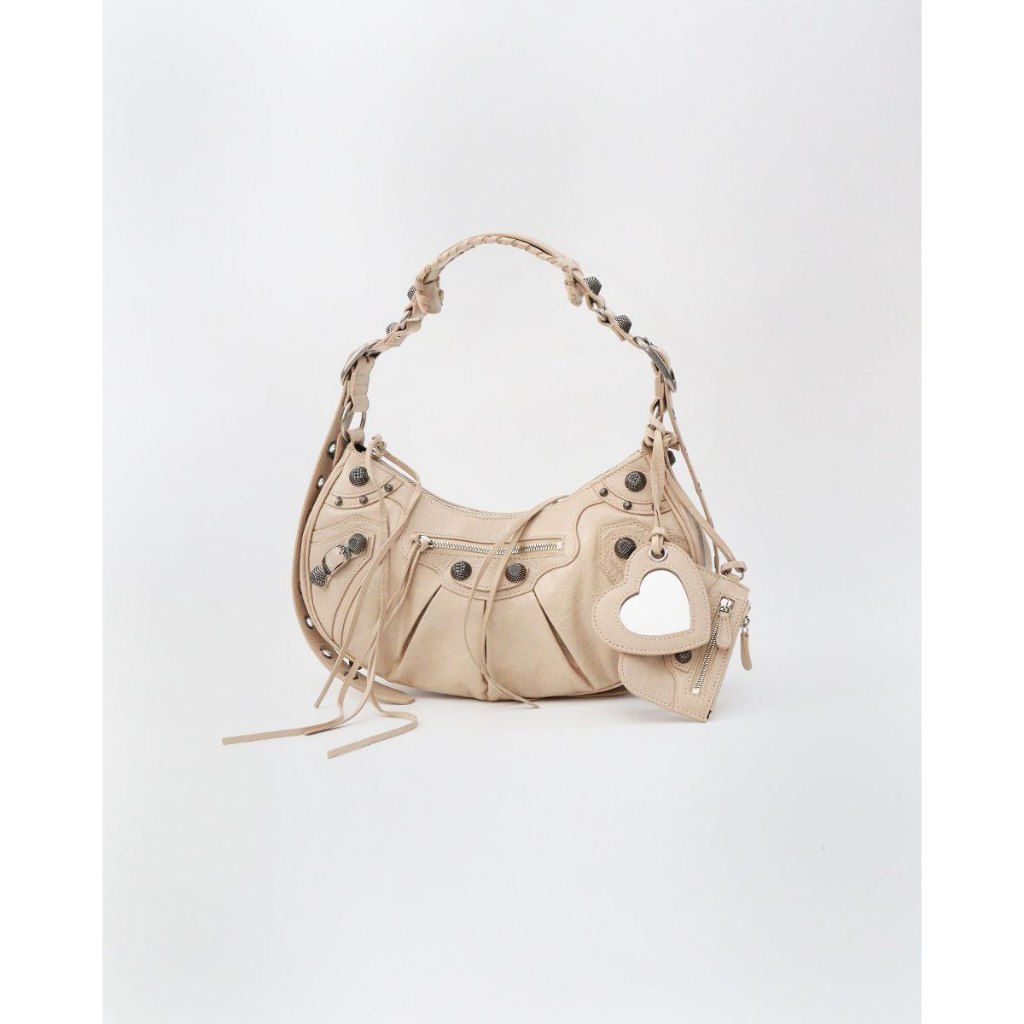 Tas Wanita Blcg Le Cagole Small Arena Lambskin Sand Beige Original