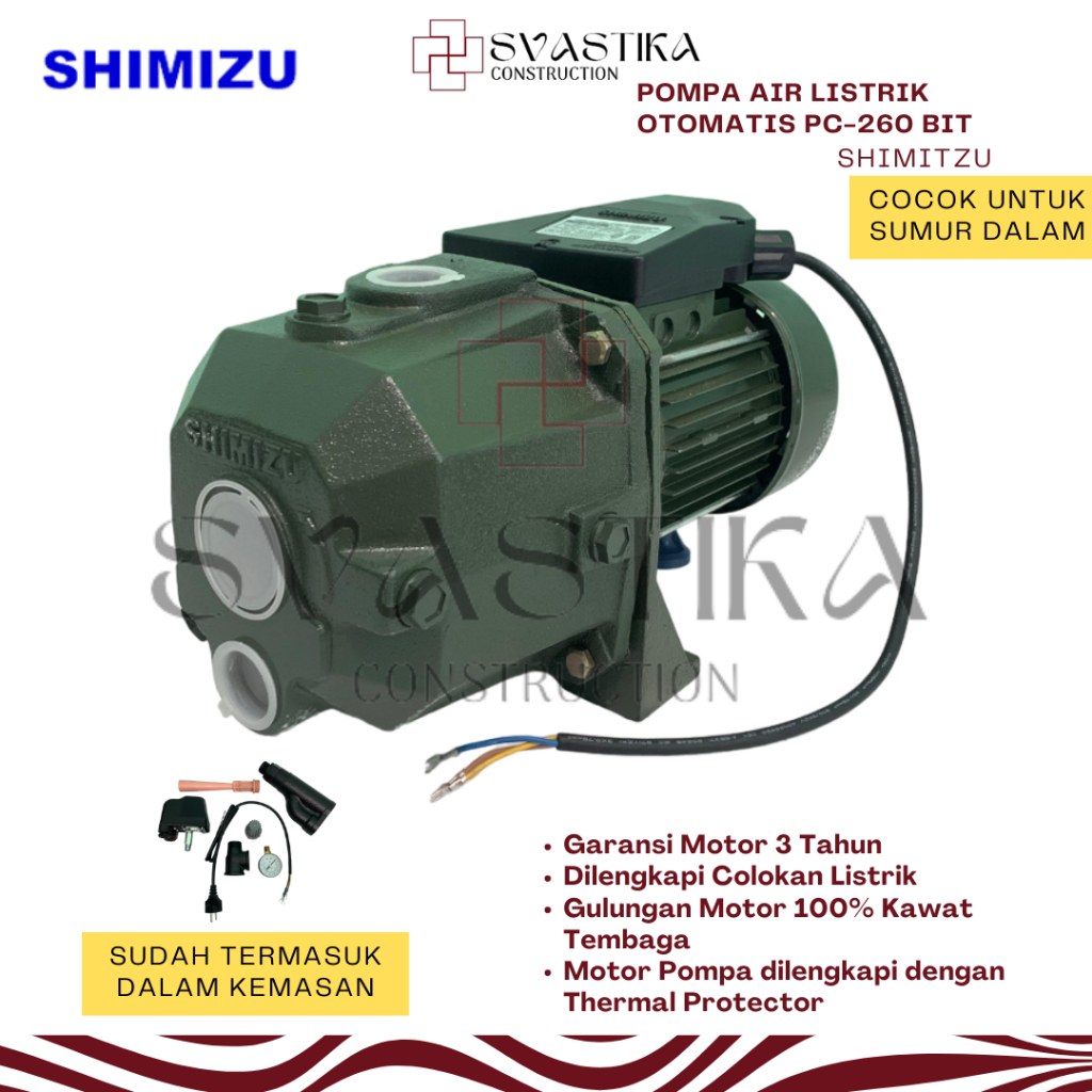 Shimizu PC-260 BIT Pompa Air Listrik Otomatis Sumur Dalam Shimizu