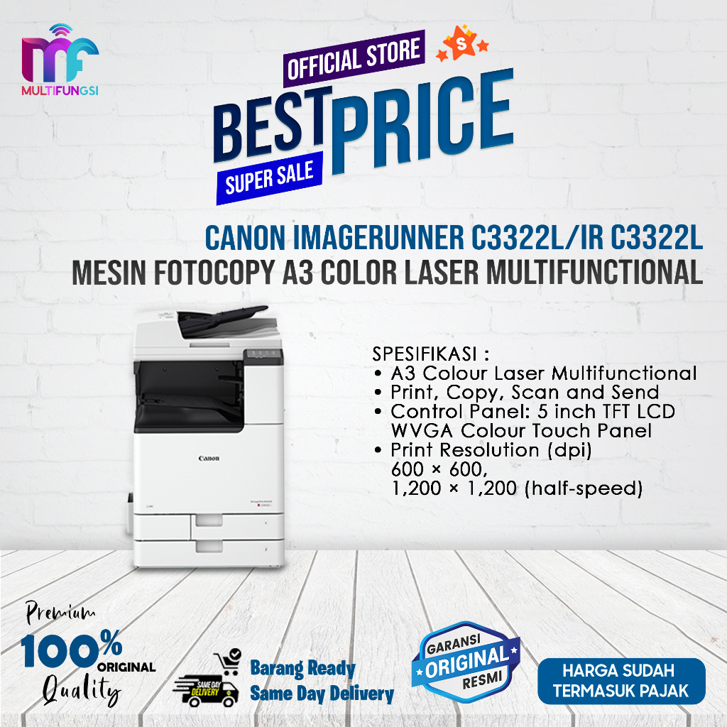 Canon imageRunner C3322L/iR C3322L Mesin Fotocopy A3 Color Laser Multifunctional