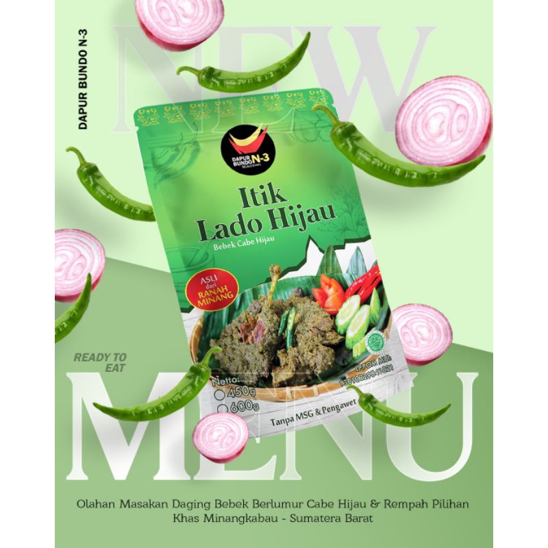 

Itik Lado Hijau / Bebek Cabe Hijau 450 Gram