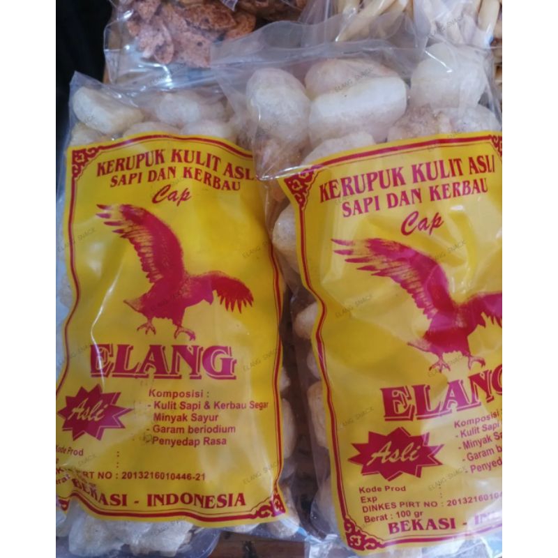 

KRUPUK KULIT ASLI SAPI DAN KERBAU CAP ELANG 90GR/100GR MURAH/GURIH/ENAK/HALAL/RAMBAK KULIT