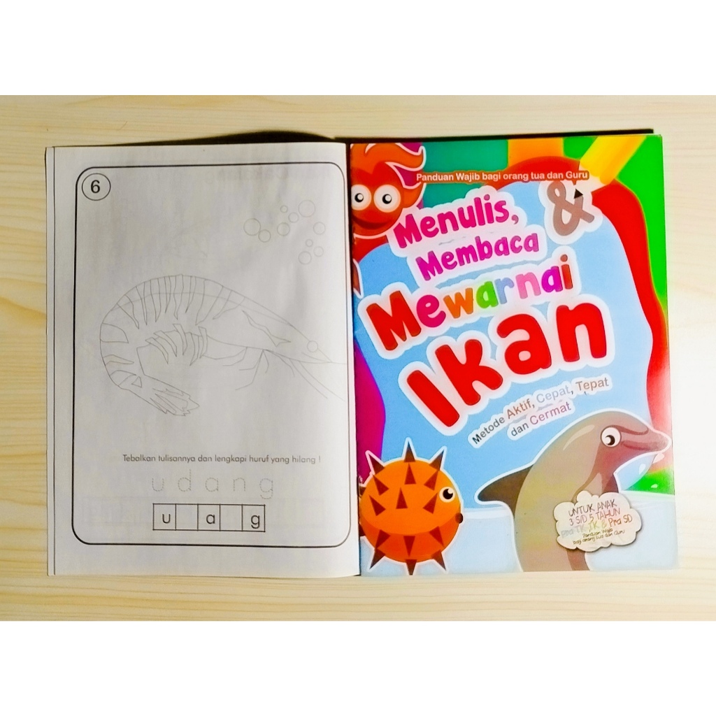 Buku Mewarnai Ikan dan Belajar Menulis