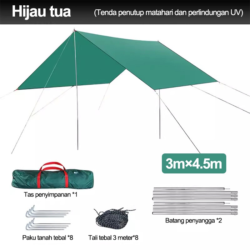 {TERMURAH}JF 3x3 Meter Penutup Tenda Waterproof tarptent  Atap Tenda Anti Air/FLYSHEET WATERPROOF FL