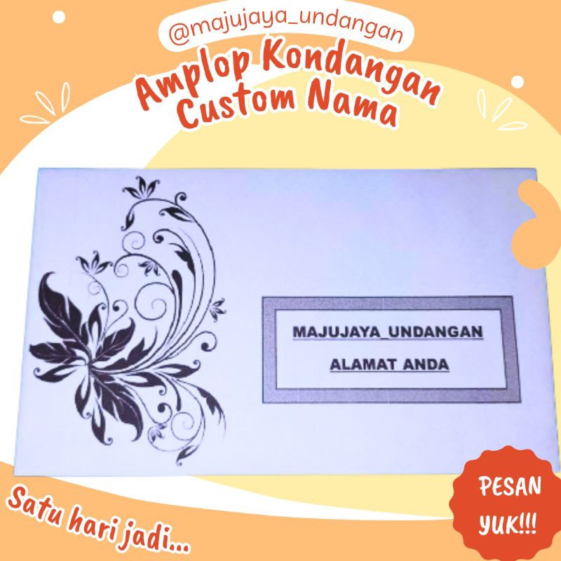 

Amplop kondangan custom nama|murah kualitas bagus|1 pack isi 50|ukuran 15x9 cm