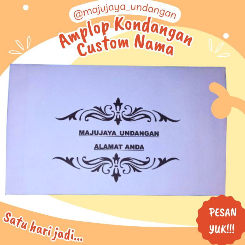 

amplop kondangan custom nama|murah kualitas bagus|ukuran 15x9 cm| 1 pack isi 50 pcs