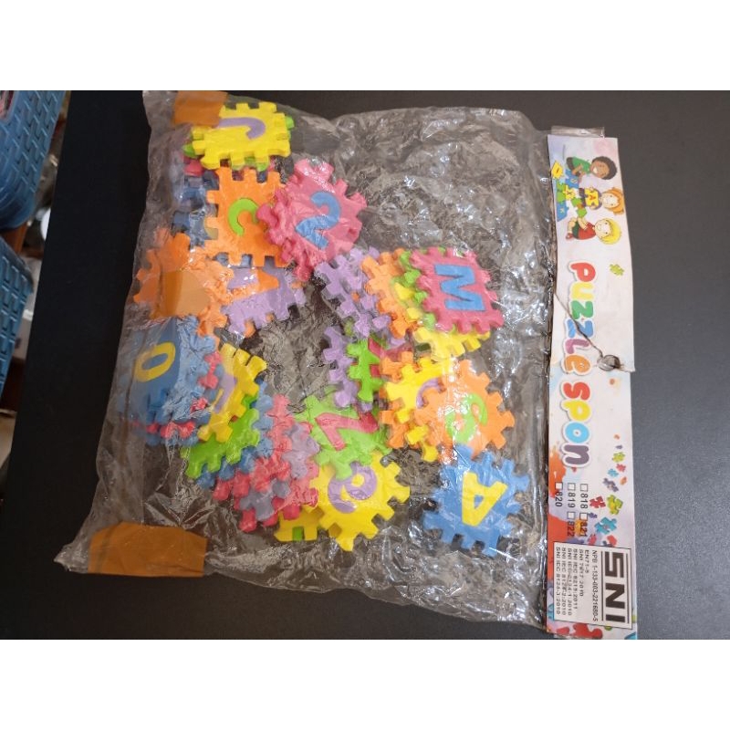 Mainan puzzle anak , puzzle spon, puzzle mini huruf dan angka murah