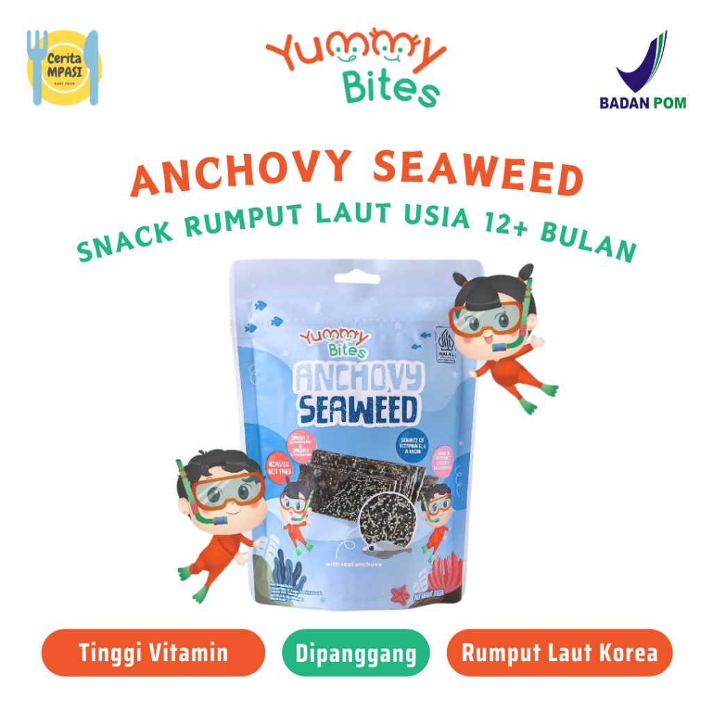 

Yummy Bites Anchovy Seaweed Snack Anak MPASI Camilan Rumput Laut