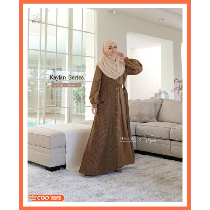Gamis Muslimah Terbaru Linen Crepe Racha Import Mix Cotton Phoebe Kaylan Series by Fenuza Gamus Komb