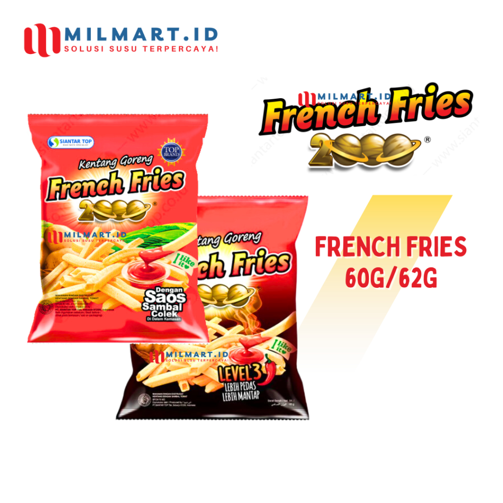 

SIANTAR TOP FRENCH FREIS 2000 LEVEL 3 60G KENTANG GORENG CAMILAN JAJANAN