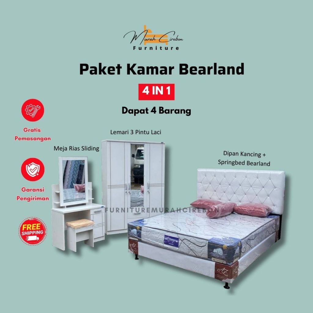Kamar Set Bearland - Paket Bedroom Lengkap - Paket Besan Seserahan Furniture