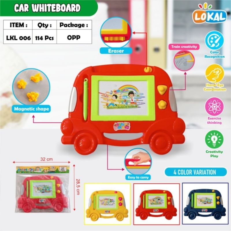 Mainan anak Sabak mobil / papan tulis magnet /lkl006