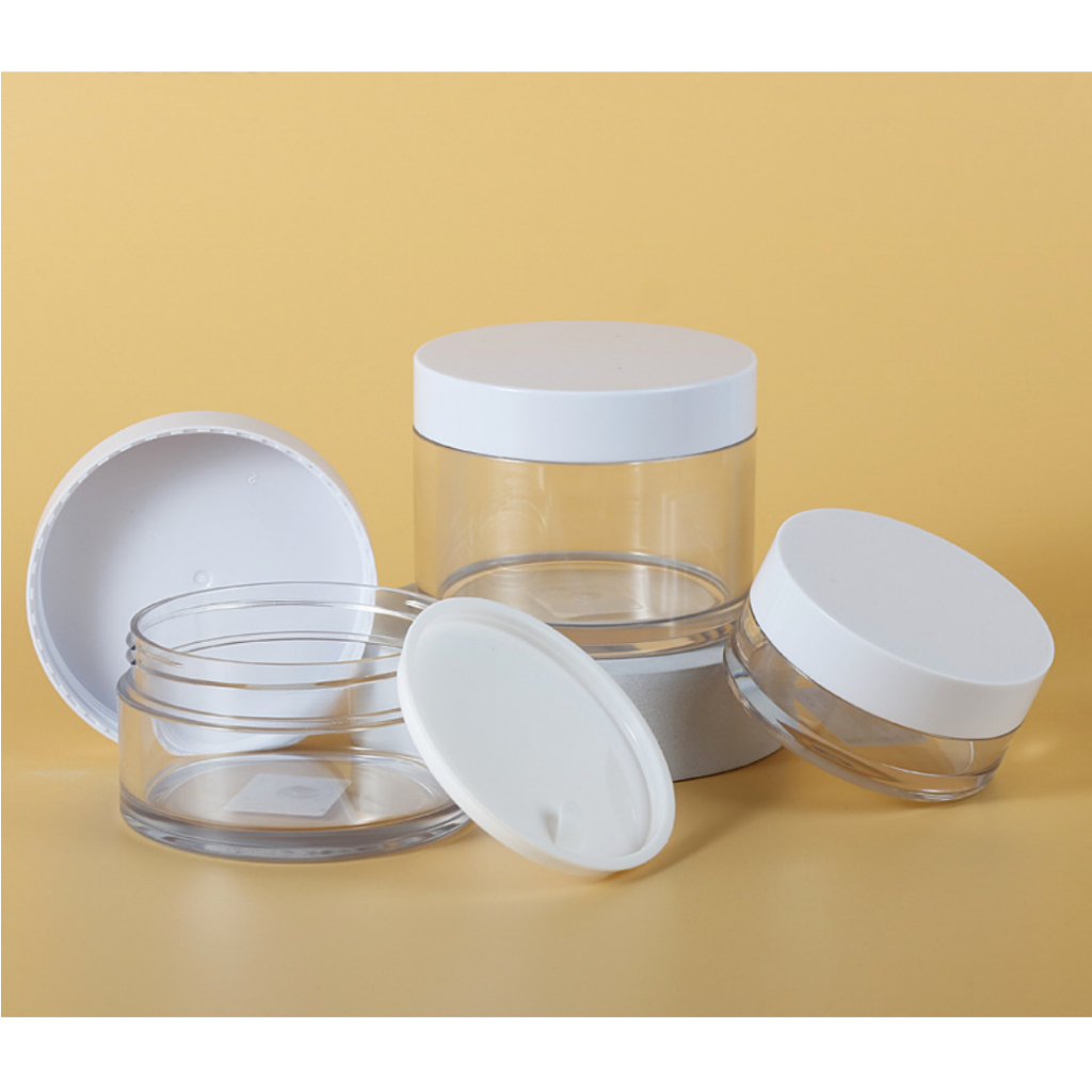 [200ml] Pot krim kosmetik kosong wadah salep obat plastik PET toples pomade jar MURAH GROSIR Pot Jar