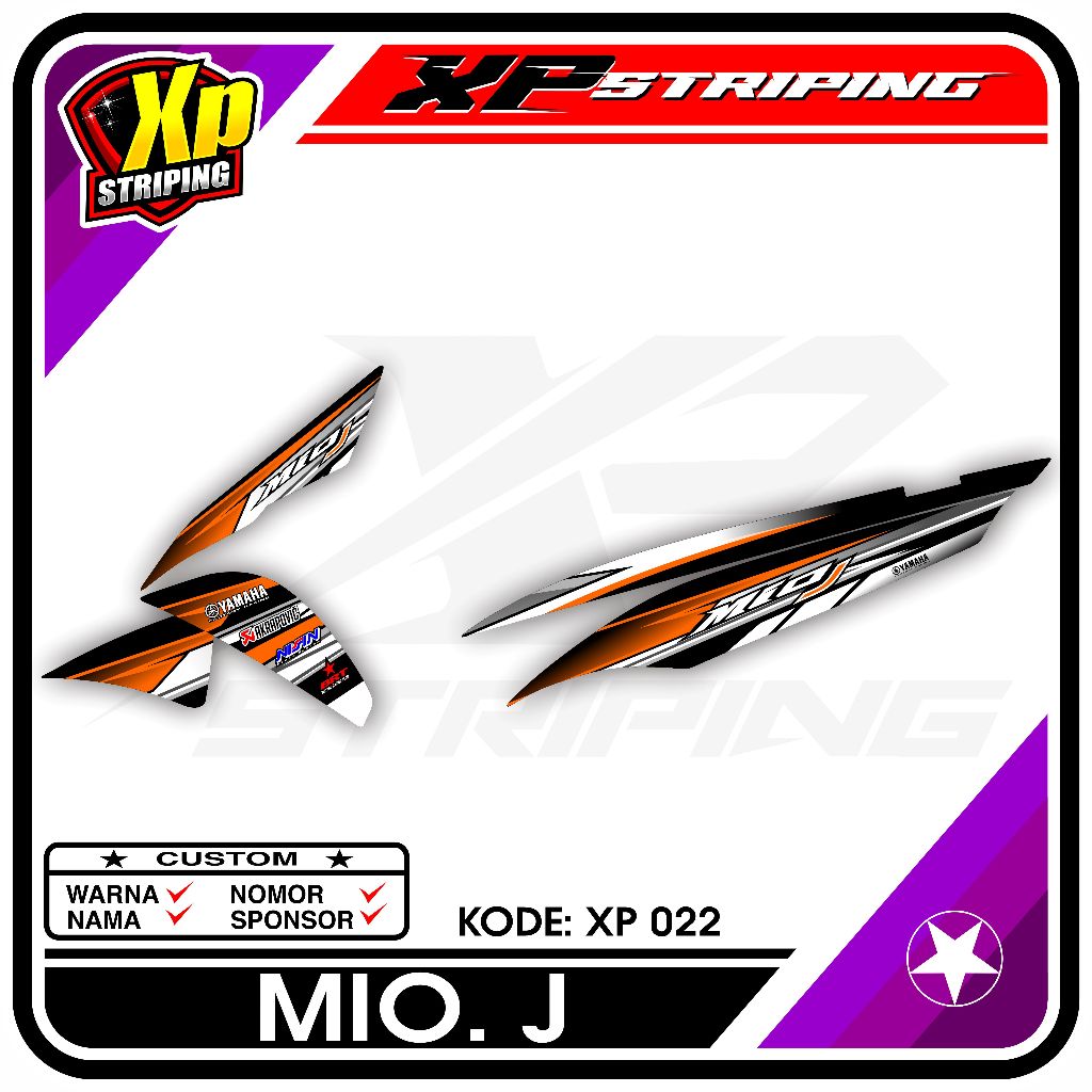 Striping Mio J - Sticker Striping Mio J Desain Racing. XP.22