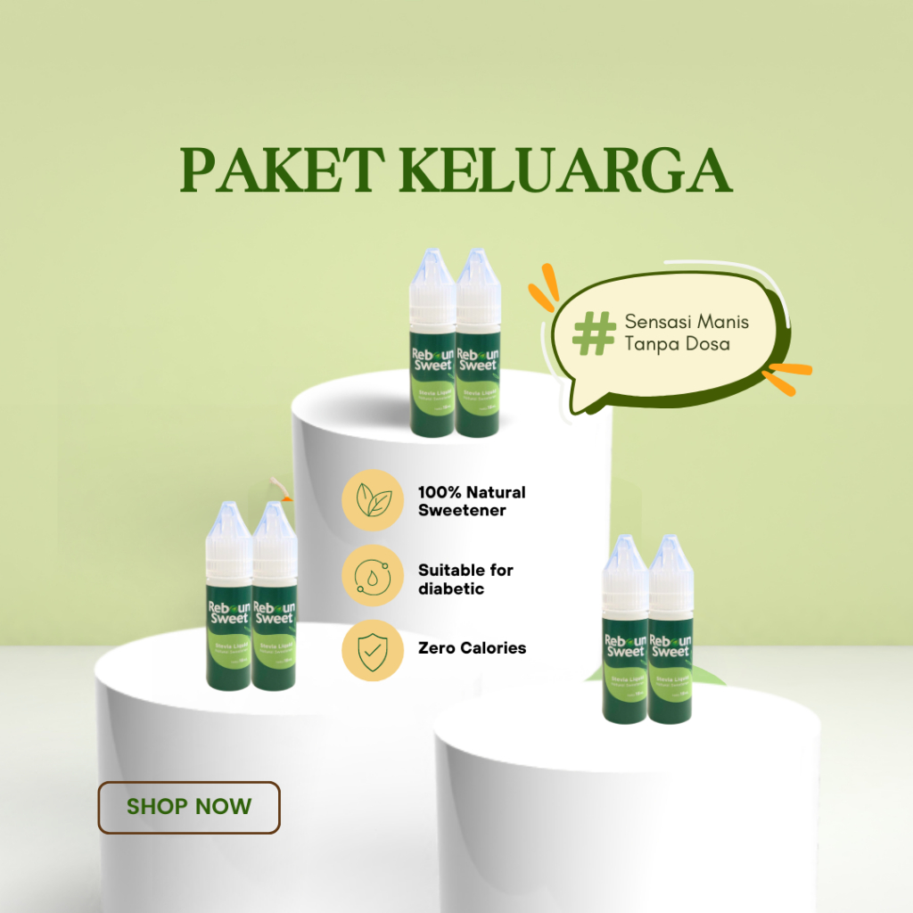 

Reboun Sweet Stevia Paket Keluarga Isi 6 15ml - (Gula Stevia)