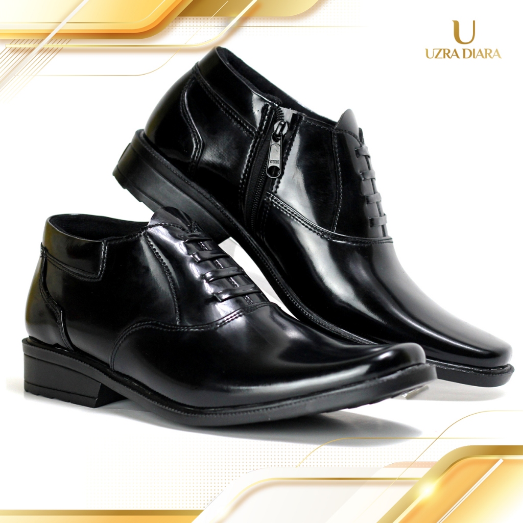 Sepatu Pria Tanpa Tali PDH Pendek  Bahan PREMIUM Satpam Security Polri Banser guru ~ 38 - 46