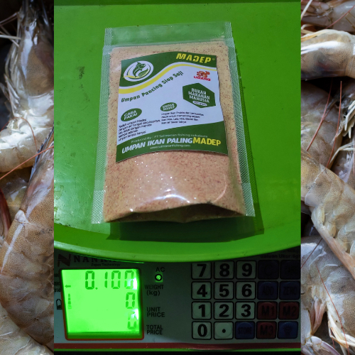 Umpan Raja Udang Umpan Madep ikan untuk ikan mas , Nila , lele , bawal praktis tinggal seduh 100 gr