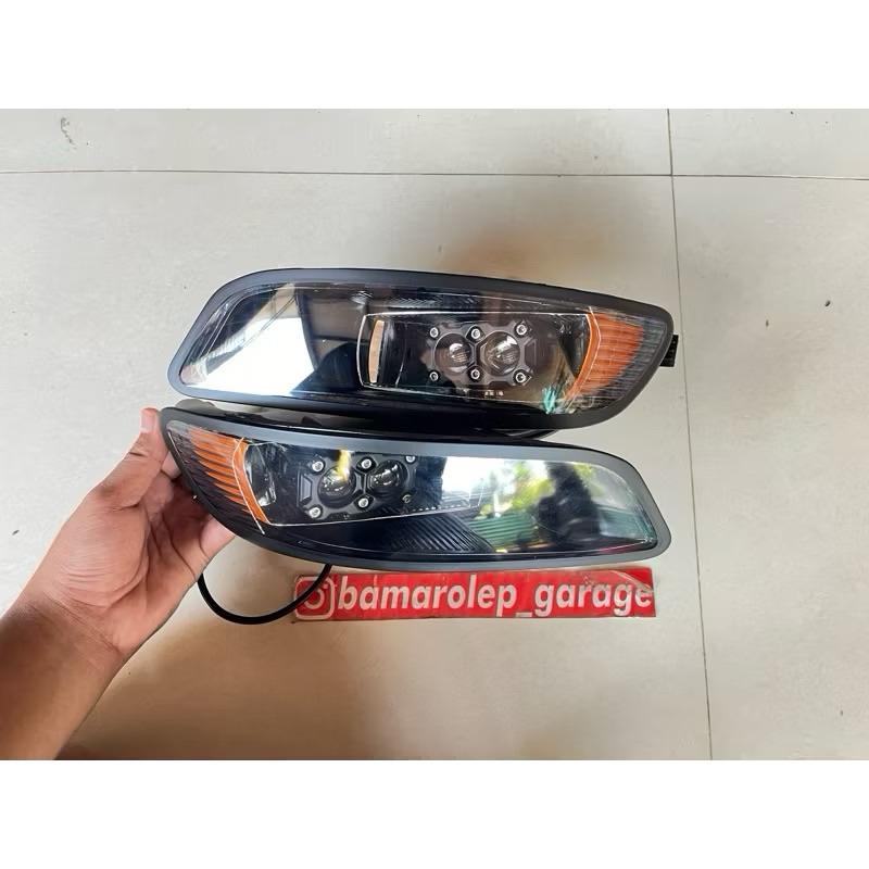 Foglamp LED kijang kapsul 2003-2004 mini proji 2 lensa DEPO