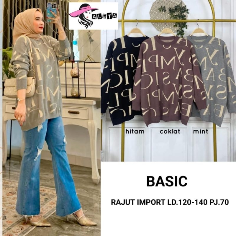 ATASAN BLOUSE JUMBO/BASIC/BLOUSE TOP WANITA RAJUT IMPORT JUMBO LD 140 CM FIT XXXXL