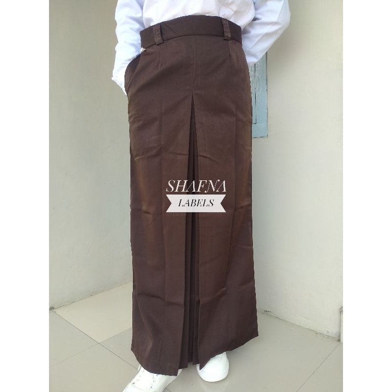 ROK SEKOLAH SPAN COKLAT PRAMUKA BELAH SATU DEPAN SMP SMA TWIST