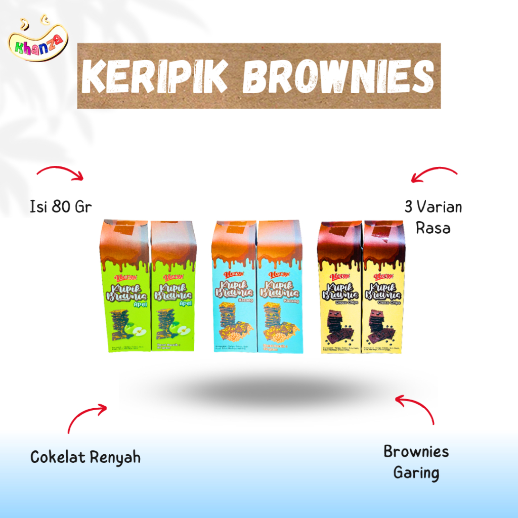 

Keripik Brownies : Rasa Choco Chips, Apel, Kacang