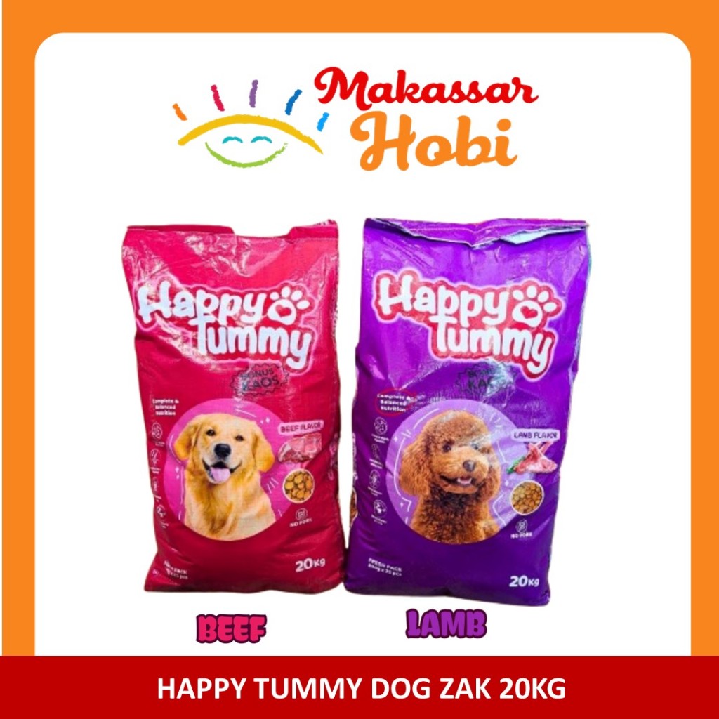 Happy Tummy Dog Food 20kg 20 kg Beef Lamb Makanan Anjing Kering Dewasa