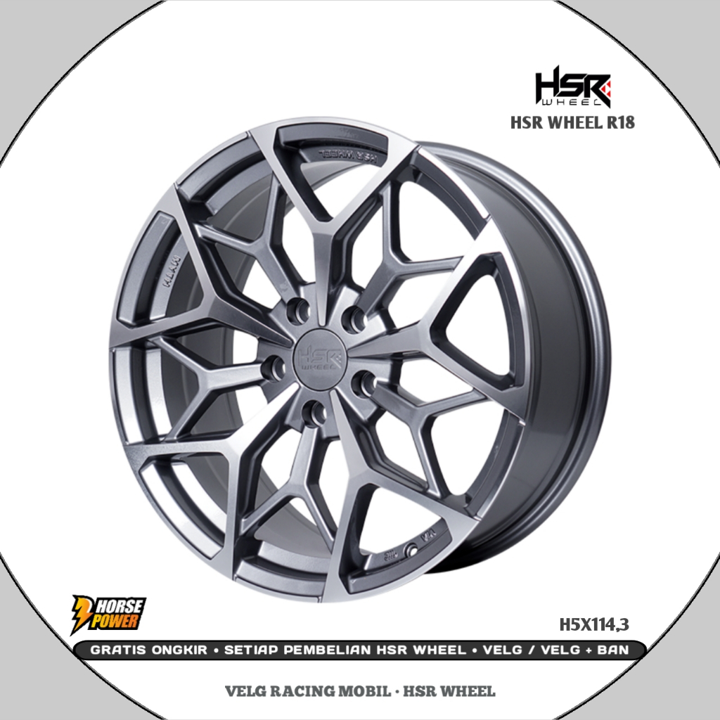Velg R18 • Mobil 5 Baut Roda • Hsr Myth01 • Single Pcd 5 x 114,3 • Hsr Wheel