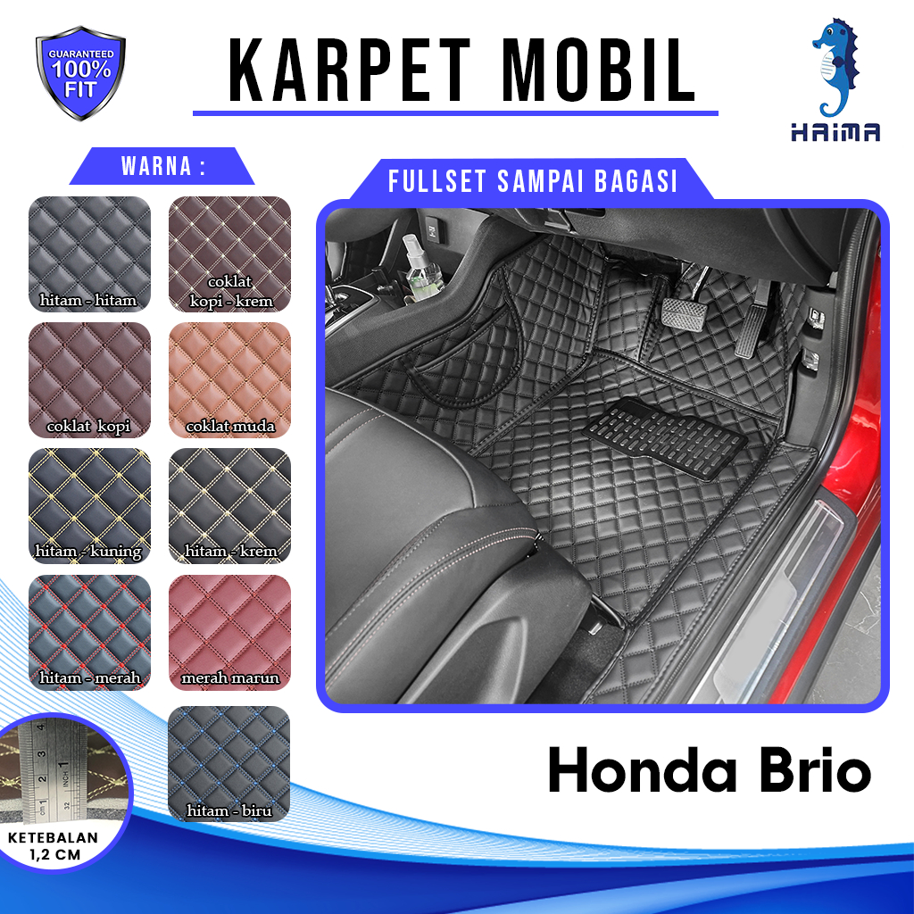 Karpet Mobil Haima Honda Brio 2011-2017 dan 2018-Now Fullset Sampai Bagasi