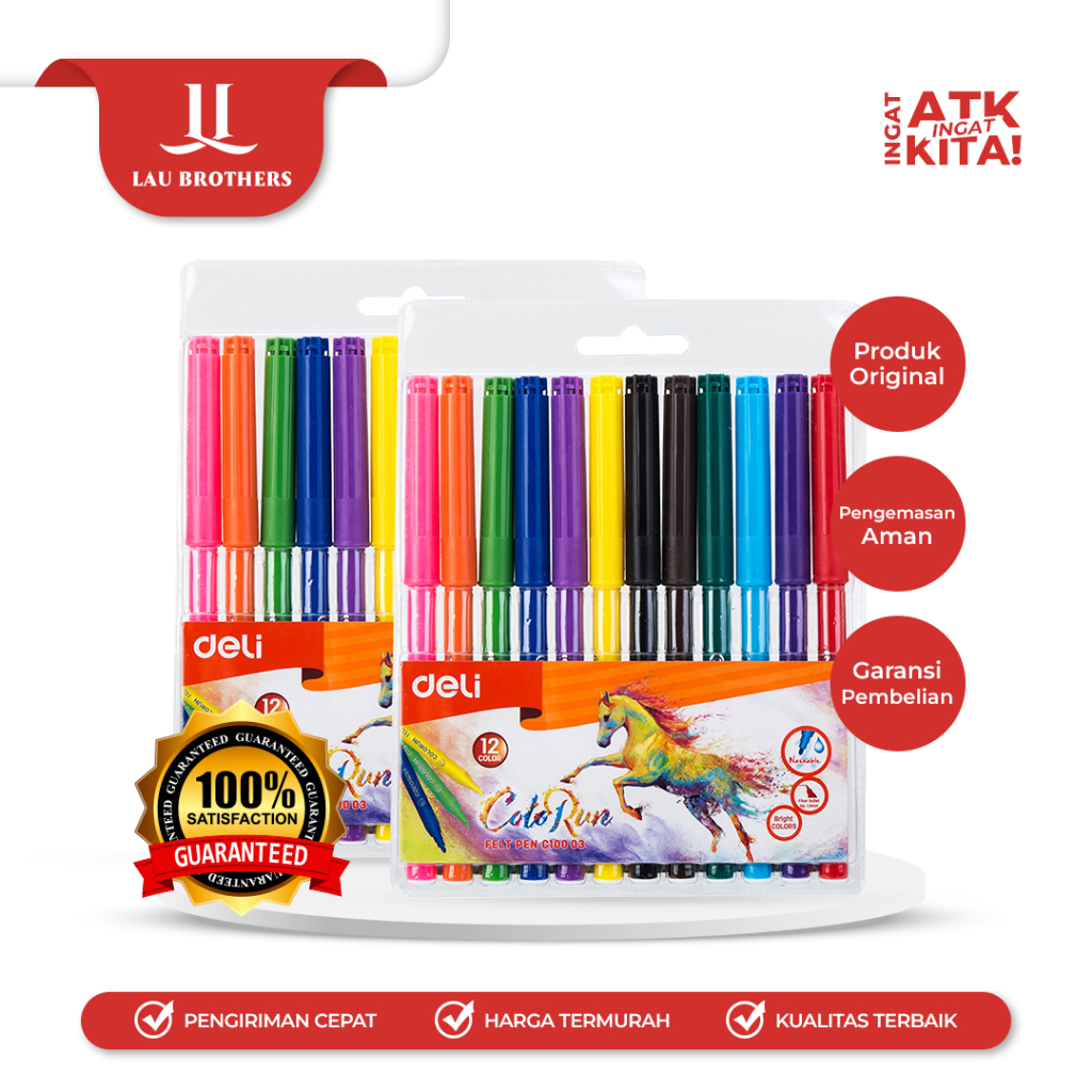 

DELI SPIDOL WARNA/ FELT PEN 12 EC10003 (1SET)