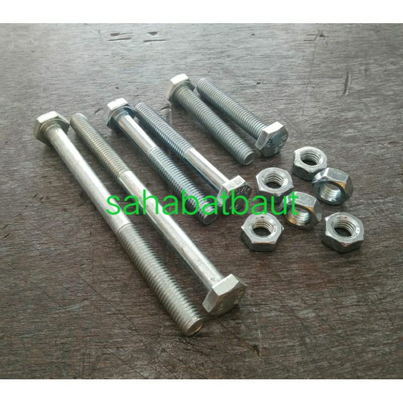 BMP BAUT MUR PUTIH GALVANIS M14x30 M14x40 M14x50 M14x60 M14x65 M14x70 M14x80 M14x90