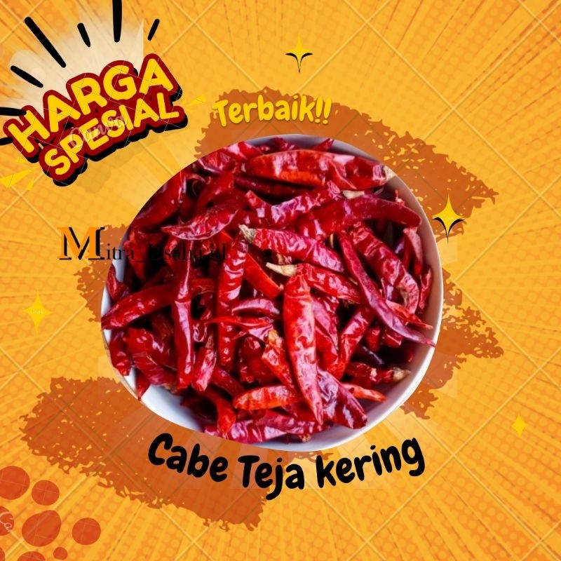 

Cabe Teja kering (tanpa tangkai)