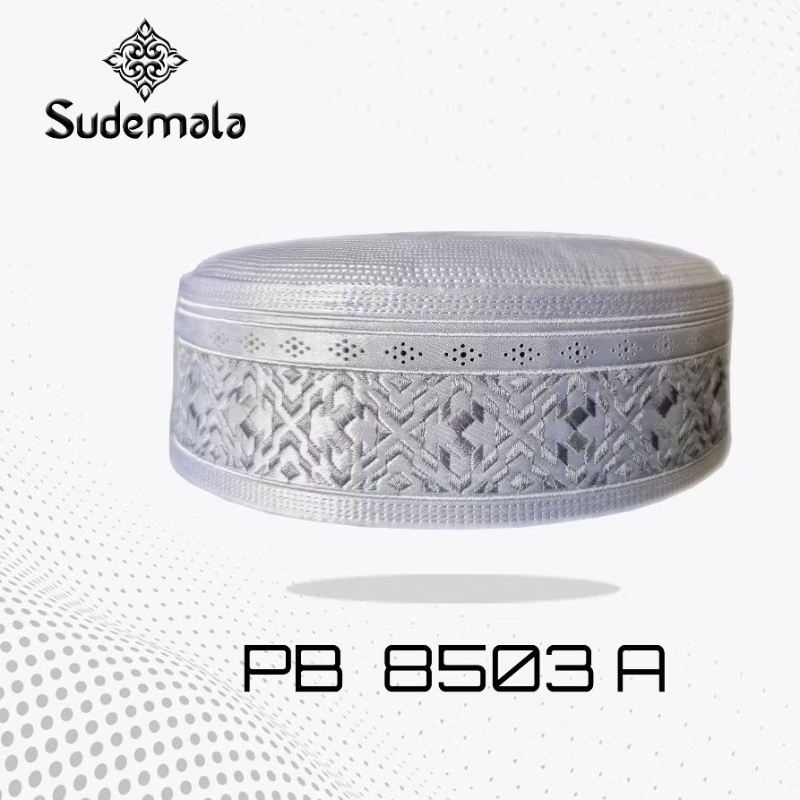 Songkok Sudemala/ Songkok Haji Putih PB 8503/ Kopyah/ Peci/ Songkok TINGGI 8 cm