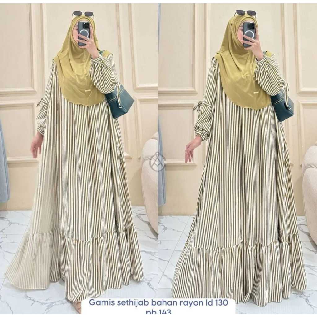 Set Gamis Hijab Bahan Rayon Premium Bahan Hijab Jersey Super (Jersup) LD 120// Set Gamis Hijab Premi